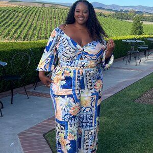 City Chic Printed Jumpsuit